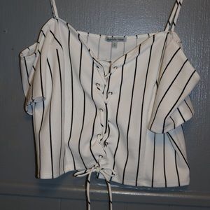 White striped crop top